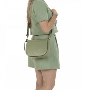 BURKELY Jade Green Leather Crossbody Bag